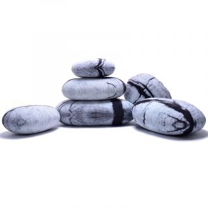 Rounuo Large Stuffed Rocks Stone Pebble Living Pillows Floor Cushions Home  Decoration Throw Pillows White Marble 7pcs 